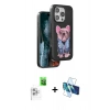 MARSİLYAN™- iPhone 16 Pro Max Kılıf İz Minimal Koleksiyonu - Siyah 3D Antistatik Cam Ekran Koruyucu + Raze Metal Kamera Lens - BZ