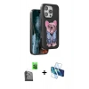 MARSİLYAN™- iPhone 16 Pro Max Kılıf İz Minimal Koleksiyonu - Siyah 3D Antistatik Cam Ekran Koruyucu + Raze Metal Kamera Lens - SH