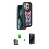 MARSİLYAN™- iPhone 16 Pro Max Kılıf İz Minimal Koleksiyonu - Siyah 3D Antistatik Hayalet Cam Ekran Koruyucu + Raze Metal Kamera Lens - SH