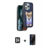 MARSİLYAN™- iPhone 16 Pro Max Kılıf İz Minimal Koleksiyonu - Siyah 3D Antistatik Hayalet Cam Ekran Koruyucu + PVD Metal Kamera Lens - SH