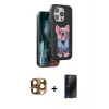 MARSİLYAN™- iPhone 16 Pro Max Kılıf İz Minimal Koleksiyonu - Siyah 3D Antistatik Hayalet Cam Ekran Koruyucu + Pers Alüminyum Kamera Lens - CLTM