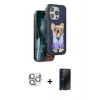 MARSİLYAN™- iPhone 16 Pro Max Kılıf İz Minimal Koleksiyonu - Siyah 3D Antistatik Hayalet Cam Ekran Koruyucu + Pers Alüminyum Kamera Lens - GS