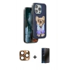 MARSİLYAN™- iPhone 16 Pro Max Kılıf İz Minimal Koleksiyonu - Siyah 3D Antistatik Hayalet Cam Ekran Koruyucu + Pers Alüminyum Kamera Lens - CLTM