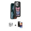 MARSİLYAN™- iPhone 16 Pro Max Kılıf İz Minimal Koleksiyonu - Siyah 3D Antistatik Mat Seramik Nano Ekran Koruyucu + Gümüş Pers Alüminyum Kamera Lens
