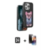 MARSİLYAN™- iPhone 16 Pro Max Kılıf İz Minimal Koleksiyonu - Siyah 3D Antistatik Mat Seramik Nano Ekran Koruyucu + PVD Metal Kamera Lens - SH
