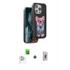 MARSİLYAN™- iPhone 16 Pro Max Kılıf İz Minimal Koleksiyonu - Siyah Bilvis 3D Cam Ekran Koruyucu + Beyaz Raze Metal Kamera Lens
