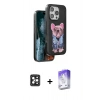MARSİLYAN™- iPhone 16 Pro Max Kılıf İz Minimal Koleksiyonu - Siyah Bilvis 5in1 3D Magic Cam Ekran Koruyucu + PVD Metal Kamera Lens - SH