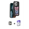 MARSİLYAN™- iPhone 16 Pro Max Kılıf İz Minimal Koleksiyonu - Siyah Bilvis 5in1 3D Magic Cam Ekran Koruyucu + PVD Metal Kamera Lens - GD