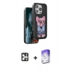 MARSİLYAN™- iPhone 16 Pro Max Kılıf İz Minimal Koleksiyonu - Siyah Bilvis 5in1 3D Magic Cam Ekran Koruyucu + Gümüş PVD Metal Kamera Lens