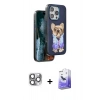 MARSİLYAN™- iPhone 16 Pro Max Kılıf İz Minimal Koleksiyonu - Siyah Bilvis 5in1 5D Magic Hayalet Cam Ekran Koruyucu + Pers Alüminyum Kamera Lens - GI