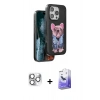 MARSİLYAN™- iPhone 16 Pro Max Kılıf İz Minimal Koleksiyonu - Siyah Bilvis 5in1 5D Magic Hayalet Cam Ekran Koruyucu + Gümüş Pers Alüminyum Kamera Lens