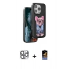 MARSİLYAN™- iPhone 16 Pro Max Kılıf İz Minimal Koleksiyonu - Siyah Buffer Hayalet Cam Ekran Koruyucu + Pers Alüminyum Kamera Lens - GI