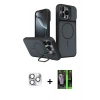 MARSİLYAN™- iPhone 16 Pro Max Kılıf İz Modern Prime - Şeffaf 360 Full Body Arka Koruyucu + Pers Alüminyum Kamera Lens - GS