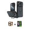 MARSİLYAN™- iPhone 16 Pro Max Kılıf İz Modern Prime - Şeffaf 360 Full Body Arka Koruyucu + Pers Alüminyum Kamera Lens - CLTM