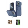 MARSİLYAN™- iPhone 16 Pro Max Kılıf İz Modern Prime - Şeffaf 360 Full Body Arka Koruyucu + Pers Alüminyum Kamera Lens - CLTM