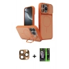 MARSİLYAN™- iPhone 16 Pro Max Kılıf İz Modern Prime - Şeffaf 360 Full Body Arka Koruyucu + Pers Alüminyum Kamera Lens - CLTM