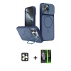 MARSİLYAN™- iPhone 16 Pro Max Kılıf İz Modern Prime - Şeffaf 360 Full Body Arka Koruyucu + PVD Metal Kamera Lens - GD