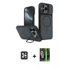 MARSİLYAN™- iPhone 16 Pro Max Kılıf İz Modern Prime - Şeffaf 360 Full Body Arka Koruyucu + PVD Metal Kamera Lens - SH