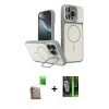 MARSİLYAN™- iPhone 16 Pro Max Kılıf İz Modern Prime - Şeffaf 360 Full Body Arka Koruyucu + Raze Metal Kamera Lens - CLTM