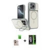 MARSİLYAN™- iPhone 16 Pro Max Kılıf İz Modern Prime - Şeffaf 360 Full Body Arka Koruyucu + Raze Metal Kamera Lens - NLGY