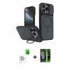 MARSİLYAN™- iPhone 16 Pro Max Kılıf İz Modern Prime - Şeffaf 360 Full Body Arka Koruyucu + Raze Metal Kamera Lens - BZ