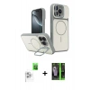 MARSİLYAN™- iPhone 16 Pro Max Kılıf İz Modern Prime - Şeffaf 360 Full Body Arka Koruyucu + Raze Metal Kamera Lens - BZ
