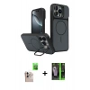 MARSİLYAN™- iPhone 16 Pro Max Kılıf İz Modern Prime - Şeffaf 360 Full Body Arka Koruyucu + Raze Metal Kamera Lens - NLGY