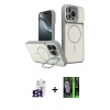 MARSİLYAN™- iPhone 16 Pro Max Kılıf İz Modern Prime - Şeffaf 360 Full Body Arka Koruyucu + Bilvis Titan Kamera Lens - TMGI