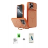 MARSİLYAN™- iPhone 16 Pro Max Kılıf İz Modern Prime - Şeffaf Pasifik Cam Ekran Koruyucu + Raze Metal Kamera Lens - BZ