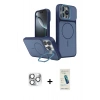 MARSİLYAN™- iPhone 16 Pro Max Kılıf İz Modern Prime - Şeffaf Pasifik Cam Ekran Koruyucu + Pers Alüminyum Kamera Lens - GS