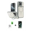 MARSİLYAN™- iPhone 16 Pro Max Kılıf İz Modern Prime - Siyah 360 Mat Full Body Arka Koruyucu + Raze Metal Kamera Lens - BZ