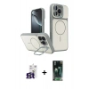 MARSİLYAN™- iPhone 16 Pro Max Kılıf İz Modern Prime - Siyah 360 Mat Full Body Arka Koruyucu + Bilvis Titan Kamera Lens - TMGI