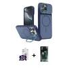 MARSİLYAN™- iPhone 16 Pro Max Kılıf İz Modern Prime - Siyah 360 Mat Full Body Arka Koruyucu + Bilvis Titan Kamera Lens - GS