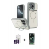 MARSİLYAN™- iPhone 16 Pro Max Kılıf İz Modern Prime - Siyah 360 Mat Full Body Arka Koruyucu + Bilvis Titan Kamera Lens - GS