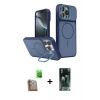 MARSİLYAN™- iPhone 16 Pro Max Kılıf İz Modern Prime - Siyah 360 Mat Full Body Arka Koruyucu + Raze Metal Kamera Lens - CLTM