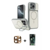 MARSİLYAN™- iPhone 16 Pro Max Kılıf İz Modern Prime - Siyah 360 Mat Full Body Arka Koruyucu + Pers Alüminyum Kamera Lens - CLTM