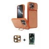 MARSİLYAN™- iPhone 16 Pro Max Kılıf İz Modern Prime - Siyah 360 Mat Full Body Arka Koruyucu + Pers Alüminyum Kamera Lens - CLTM