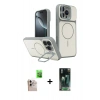 MARSİLYAN™- iPhone 16 Pro Max Kılıf İz Modern Prime - Siyah 360 Mat Full Body Arka Koruyucu + Raze Metal Kamera Lens - NLGY