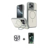 MARSİLYAN™- iPhone 16 Pro Max Kılıf İz Modern Prime - Siyah 360 Mat Full Body Arka Koruyucu + Pers Alüminyum Kamera Lens - GI