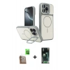 MARSİLYAN™- iPhone 16 Pro Max Kılıf İz Modern Prime - Siyah 360 Mat Full Body Arka Koruyucu + Raze Metal Kamera Lens - CLTM