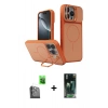 MARSİLYAN™- iPhone 16 Pro Max Kılıf İz Modern Prime - Siyah 360 Mat Full Body Arka Koruyucu + Raze Metal Kamera Lens - SH