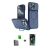 MARSİLYAN™- iPhone 16 Pro Max Kılıf İz Modern Prime - Siyah 360 Mat Full Body Arka Koruyucu + Raze Metal Kamera Lens - SH