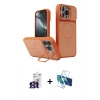 MARSİLYAN™- iPhone 16 Pro Max Kılıf İz Modern Prime - Siyah 3D Antistatik Cam Ekran Koruyucu + Bilvis Titan Kamera Lens - TMGI