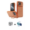 MARSİLYAN™- iPhone 16 Pro Max Kılıf İz Modern Prime - Siyah 3D Antistatik Cam Ekran Koruyucu + Pers Alüminyum Kamera Lens - GI