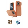 MARSİLYAN™- iPhone 16 Pro Max Kılıf İz Modern Prime - Siyah 3D Antistatik Cam Ekran Koruyucu + Pers Alüminyum Kamera Lens - CLTM