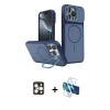 MARSİLYAN™- iPhone 16 Pro Max Kılıf İz Modern Prime - Siyah 3D Antistatik Cam Ekran Koruyucu + PVD Metal Kamera Lens - GD