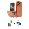 MARSİLYAN™- iPhone 16 Pro Max Kılıf İz Modern Prime - Siyah 3D Antistatik Cam Ekran Koruyucu + Raze Metal Kamera Lens - SH