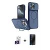MARSİLYAN™- iPhone 16 Pro Max Kılıf İz Modern Prime - Siyah 3D Antistatik Hayalet Cam Ekran Koruyucu + Bilvis Titan Kamera Lens - TMGI