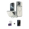 MARSİLYAN™- iPhone 16 Pro Max Kılıf İz Modern Prime - Siyah 3D Antistatik Hayalet Cam Ekran Koruyucu + Bilvis Titan Kamera Lens - SH