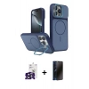 MARSİLYAN™- iPhone 16 Pro Max Kılıf İz Modern Prime - Siyah 3D Antistatik Hayalet Cam Ekran Koruyucu + Bilvis Titan Kamera Lens - SH